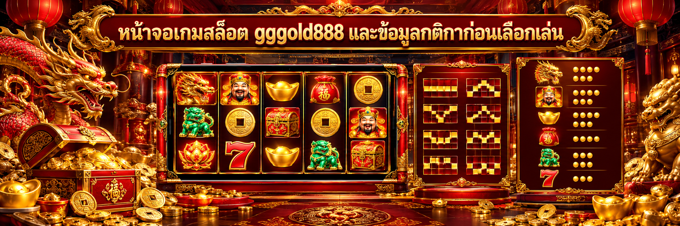 หน้าจอเกมสล็อต gggold888 และข้อมูลกติกาก่อนเลือกเล่น