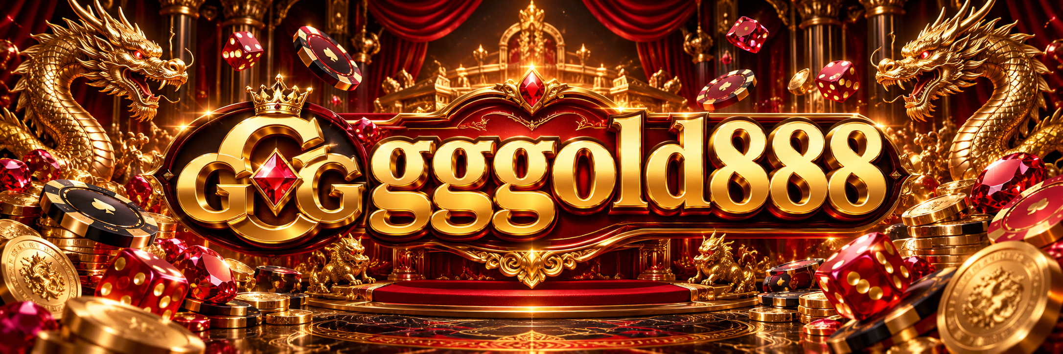 โลโก้ gggold888 สีทองธีม Ruby Gold